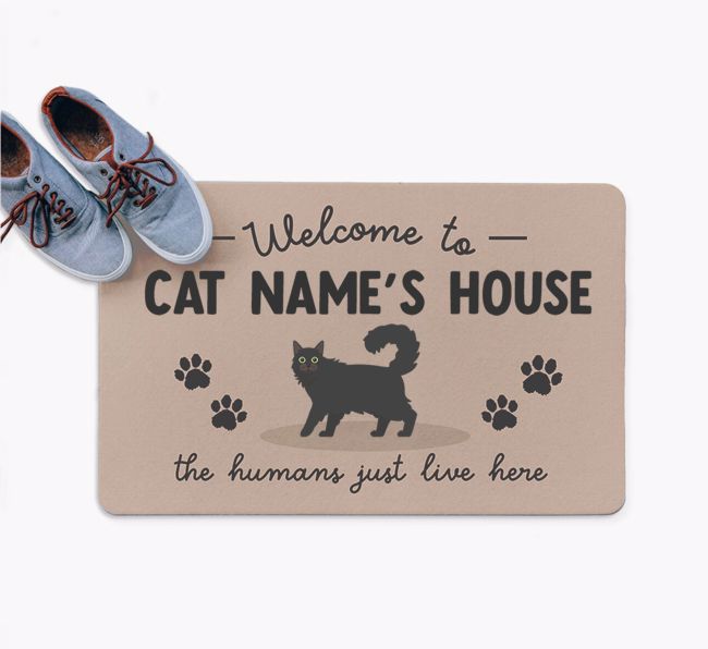 Welcome To The Cats House: Personalised {breedFullName} Doormat